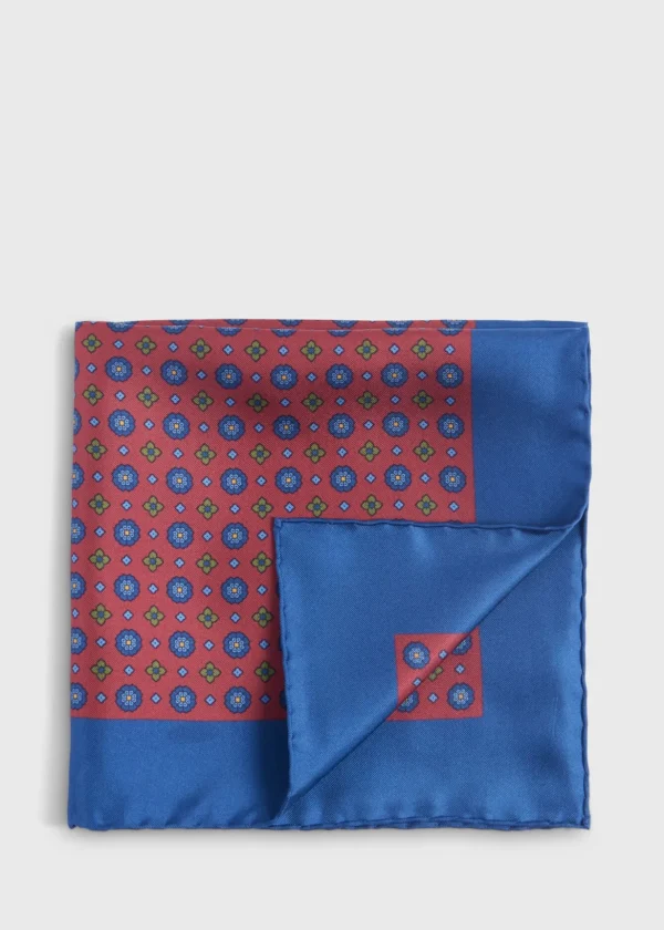 Printed Silk Medallion Pocket Square
