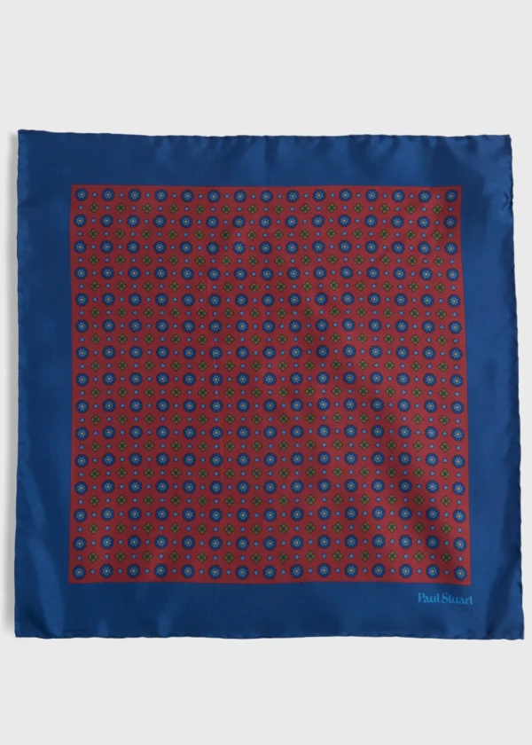 Printed Silk Medallion Pocket Square