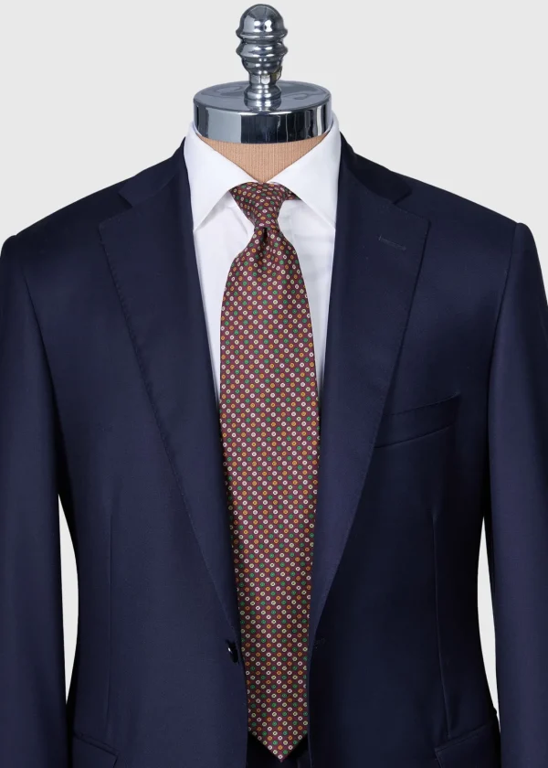 Printed Silk Micro Medallion Tie