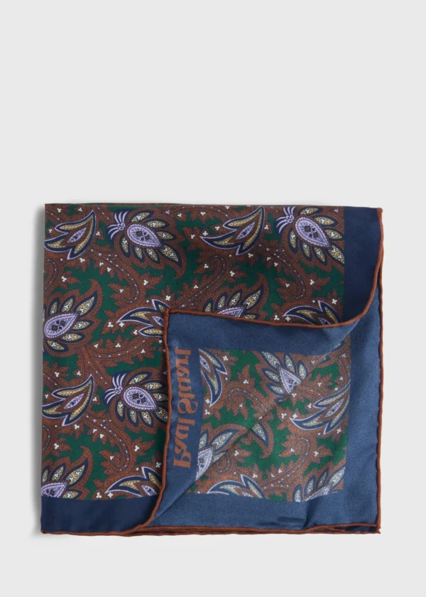 Printed Silk Paisley Pocket Square