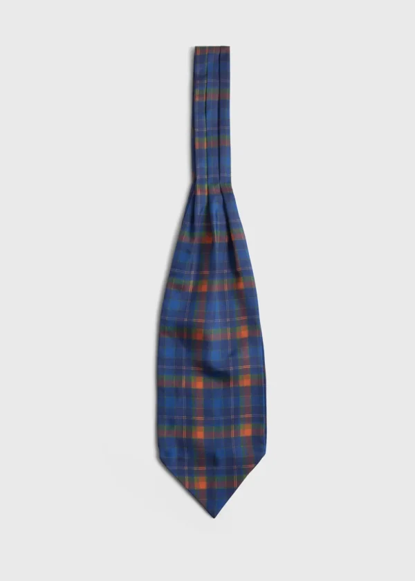 Printed Silk Plaid Ascot