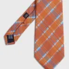Printed Silk Plaid Tie