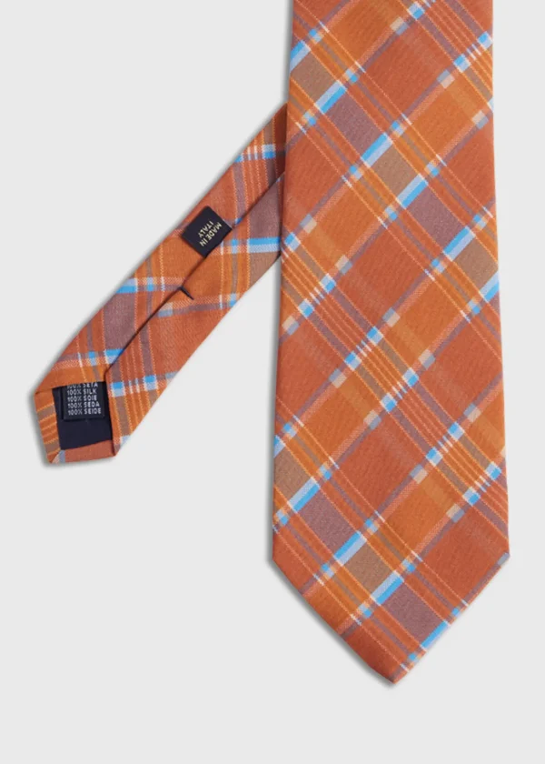 Printed Silk Plaid Tie