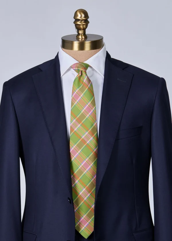 Printed Silk Plaid Tie