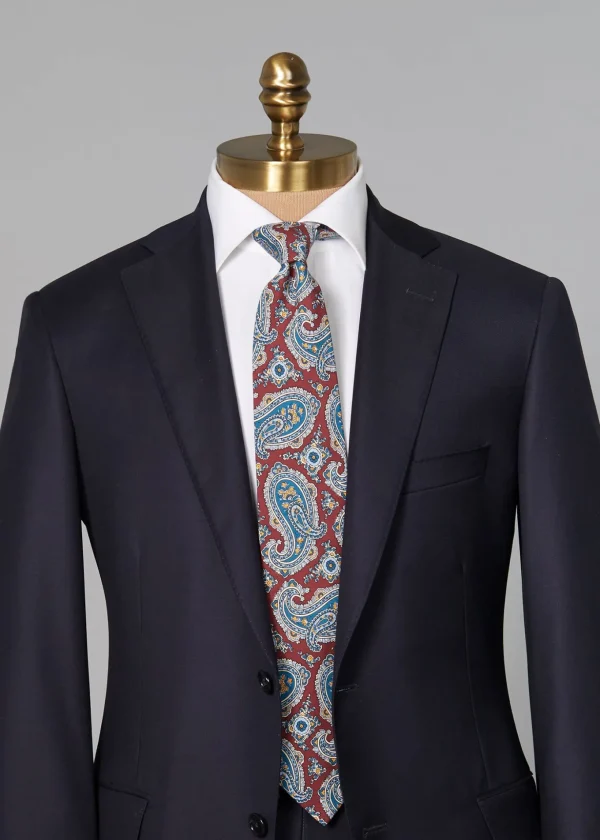 Printed Silk Summer Tossed Pine Tie