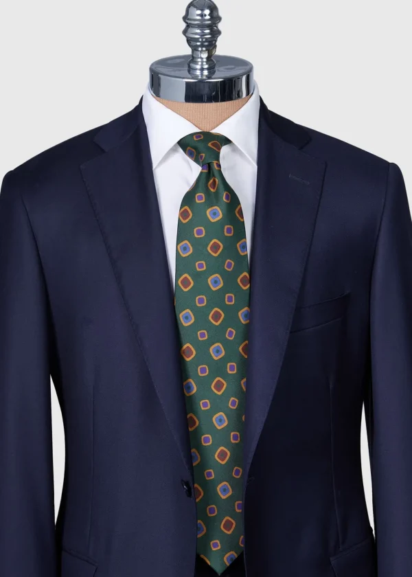Printed Silk Tossed Square Tie