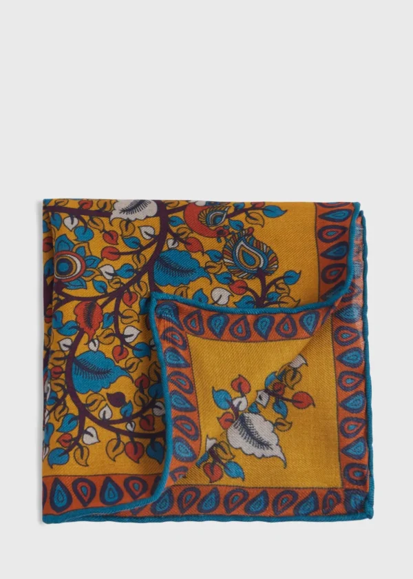 Printed Tree And Deer Pocket Square