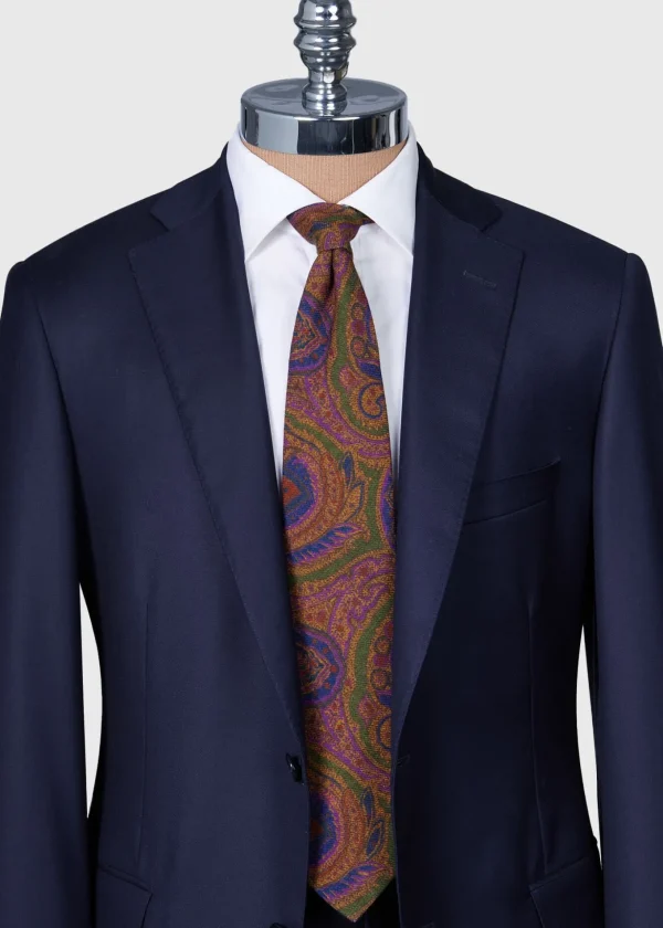 Printed Wool Paisley Tie