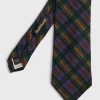 Printed Wool Plaid Tie
