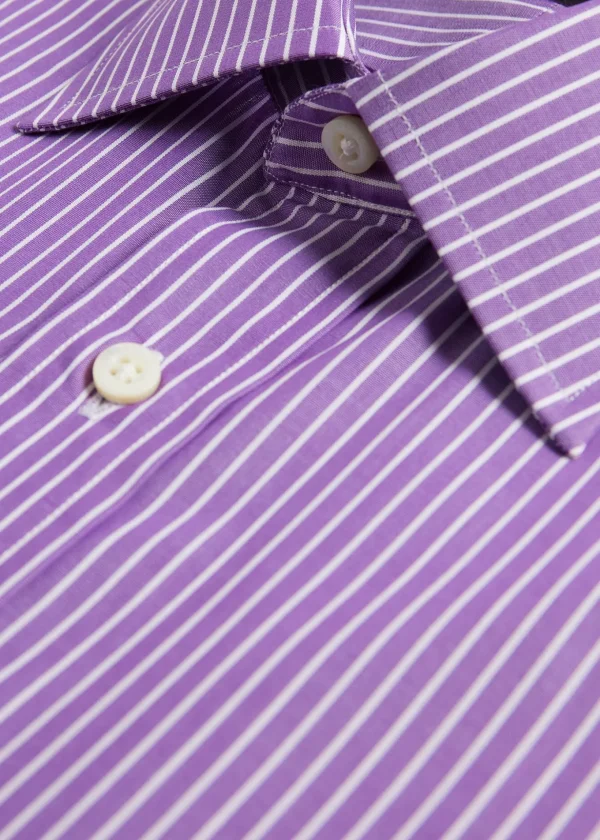 Purple Chalk Stripe Dress Shirt