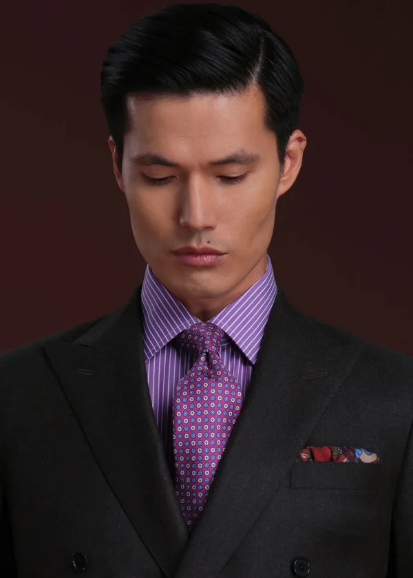 Purple Chalk Stripe Dress Shirt