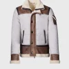 Quilted Jacket With Suede And Shearling Trim