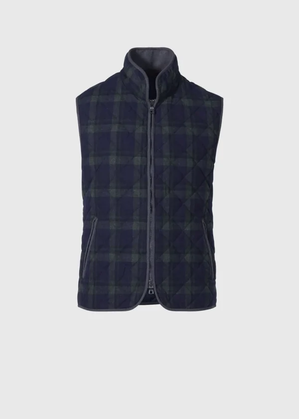 Quilted Wool Plaid Vest
