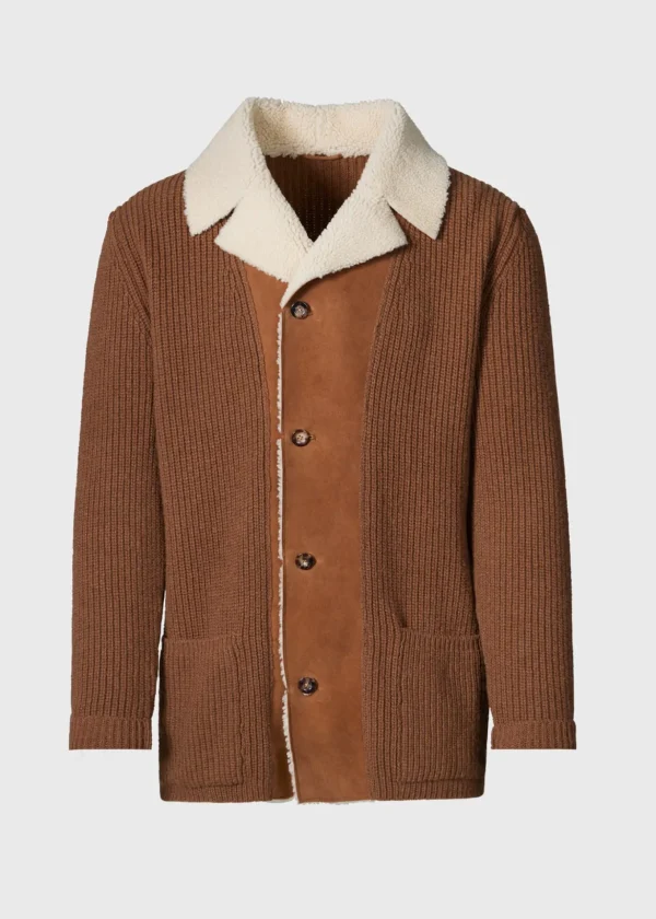 Shearling Trim Cardigan