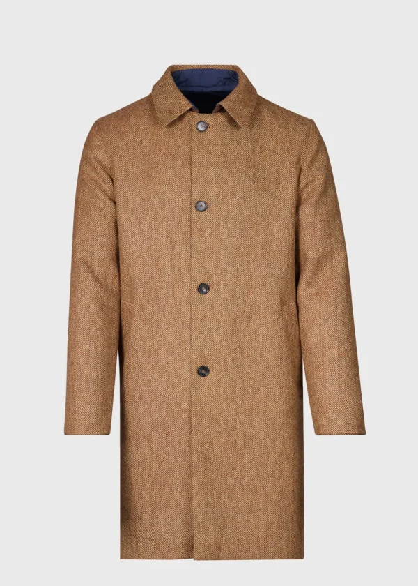 Shetland Wool Herringbone Reversible Coat