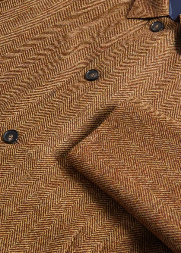 Shetland Wool Herringbone Reversible Coat