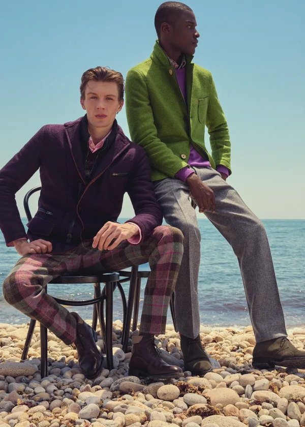 Shetland Wool Plaid Trouser