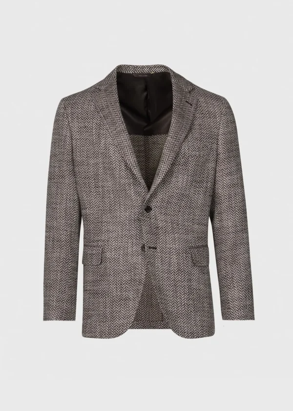 Silk & Linen Herringbone Jacket