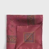 Silk Deco Stripe And Bird Print Pocket Square