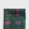 Silk Deco Stripe And Bird Print Pocket Square