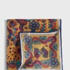 Silk Floral And Bird Print Pocket Square