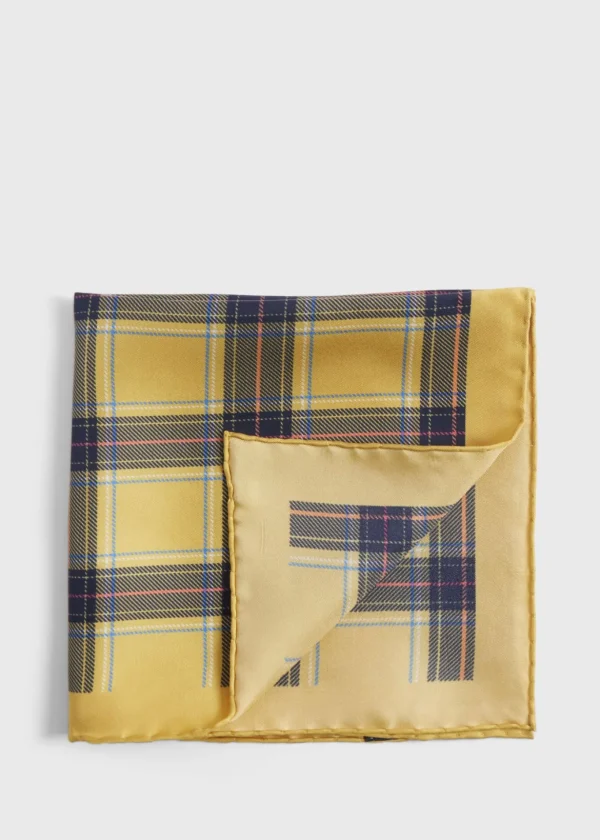 Silk Plaid Print Pocket Square
