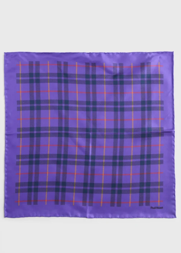 Silk Plaid Print Pocket Square