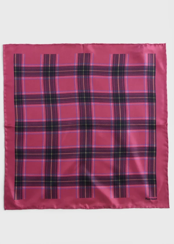 Silk Plaid Print Pocket Square
