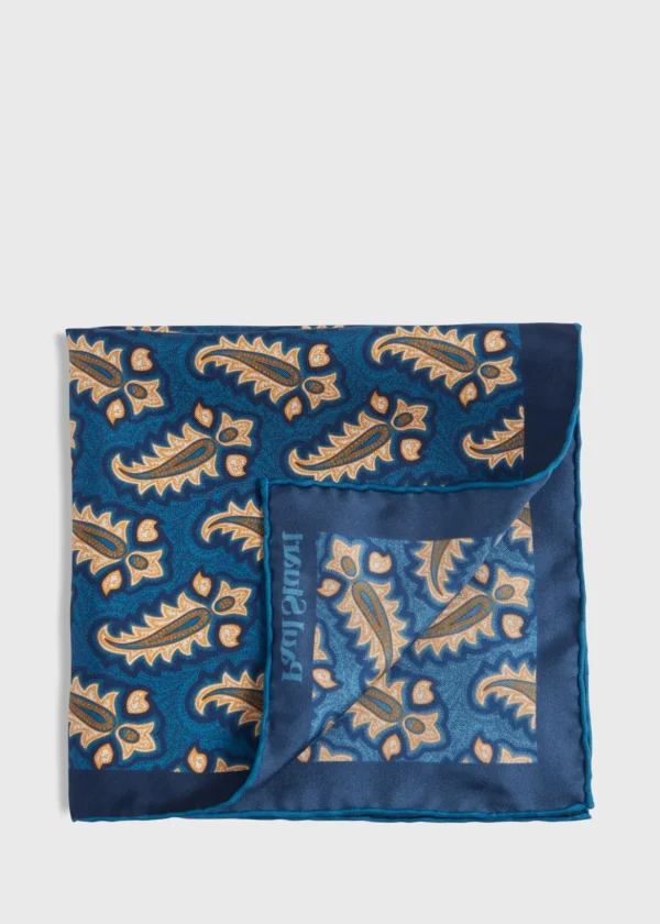 Silk Tossed Paisley Medallion Pocket Square