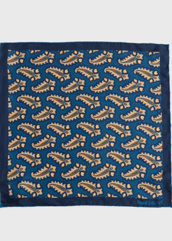 Silk Tossed Paisley Medallion Pocket Square