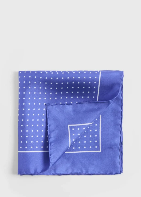Silk Twill Dot Print Pocket Square