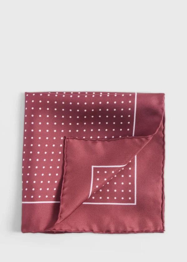 Silk Twill Dot Print Pocket Square