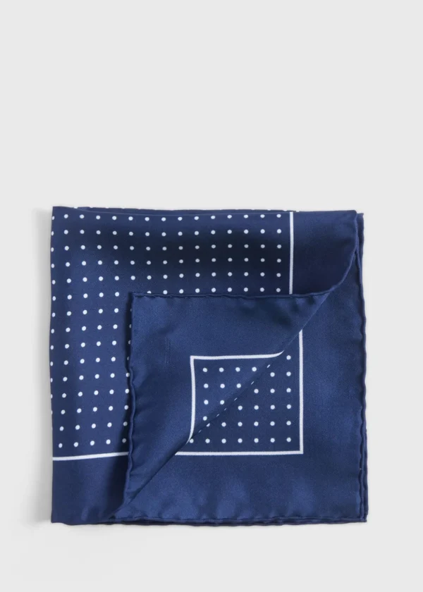 Silk Twill Dot Print Pocket Square