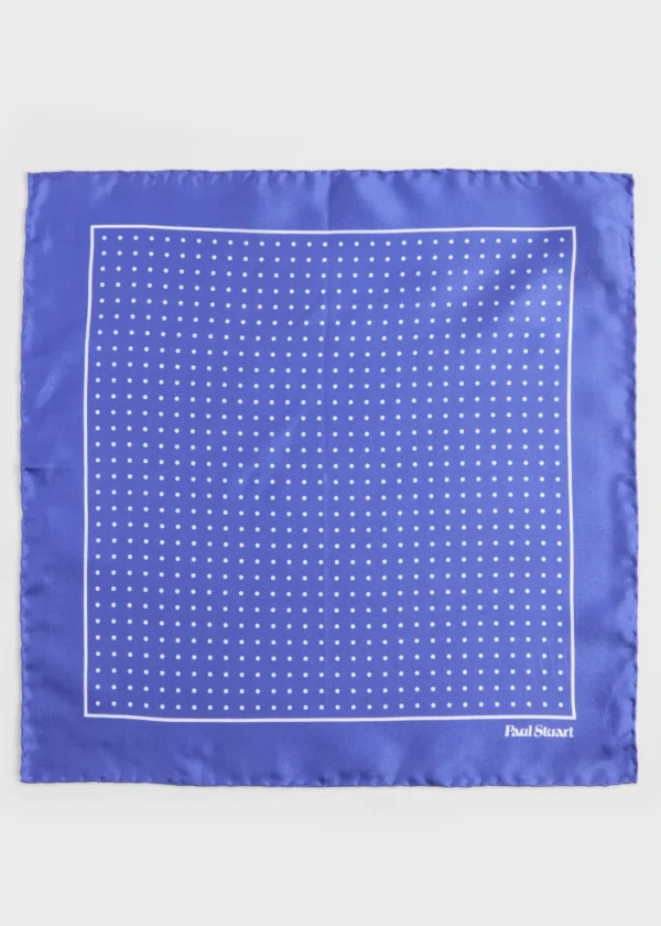 Silk Twill Dot Print Pocket Square