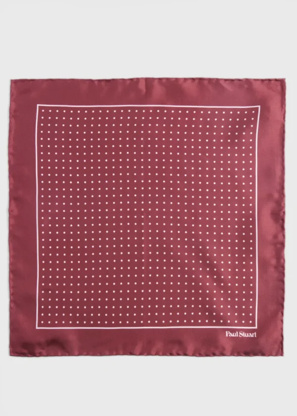 Silk Twill Dot Print Pocket Square