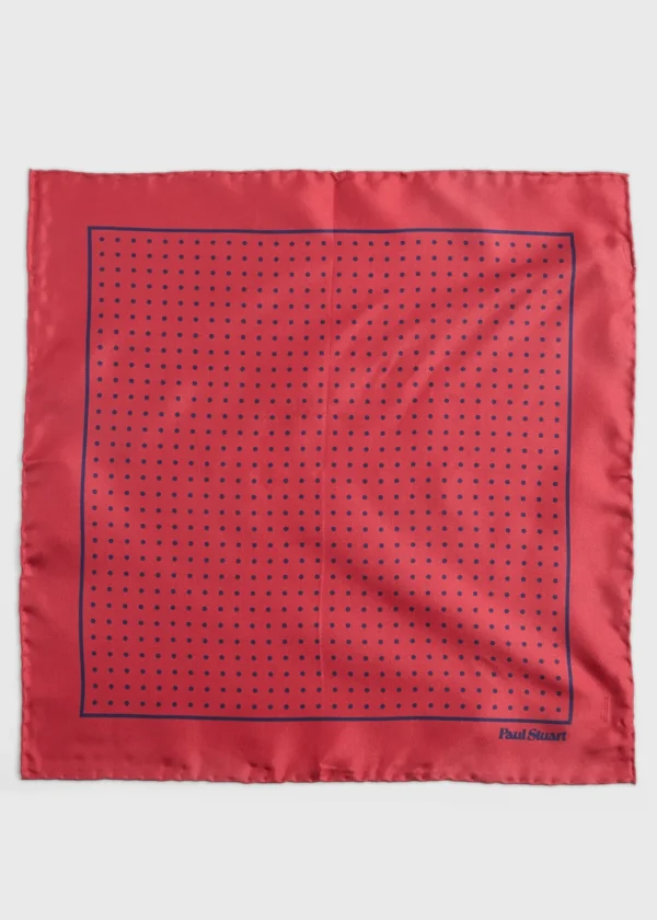 Silk Twill Dot Print Pocket Square