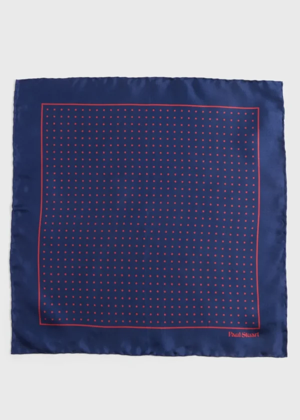 Silk Twill Dot Print Pocket Square
