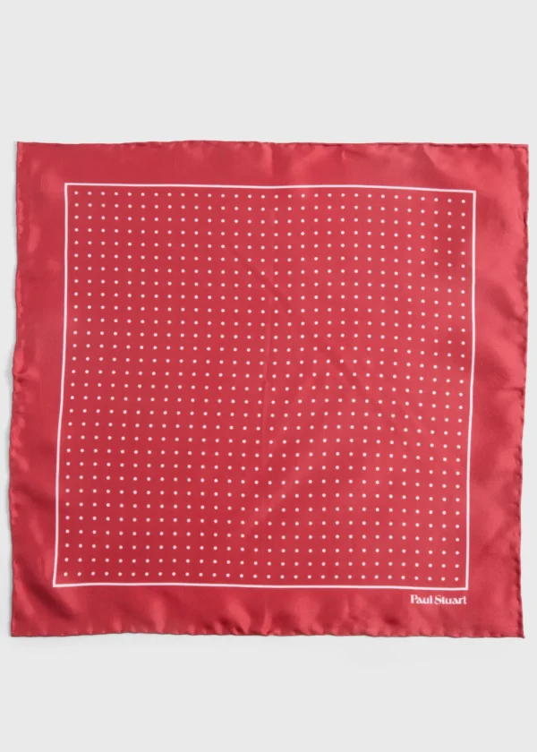 Silk Twill Dot Print Pocket Square