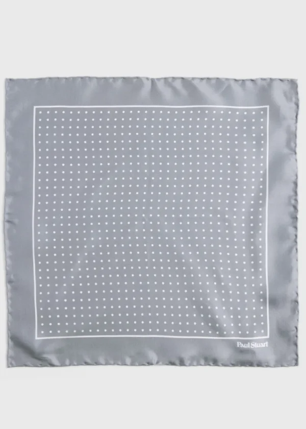 Silk Twill Dot Print Pocket Square