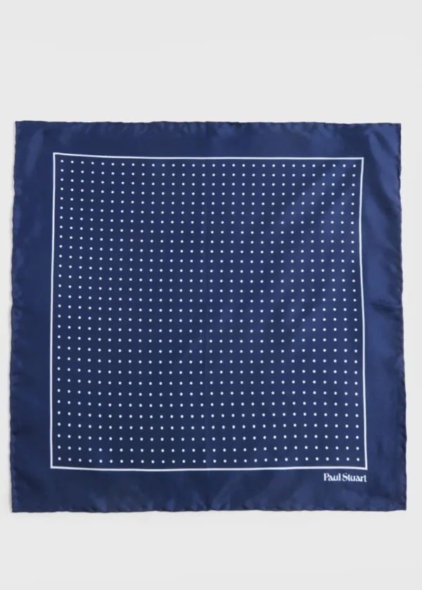 Silk Twill Dot Print Pocket Square
