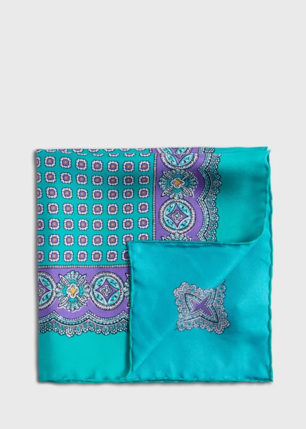 Silk Twill Medallion Pocket Square
