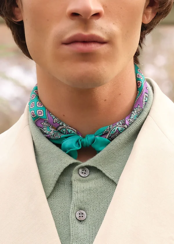 Silk Twill Medallion Pocket Square
