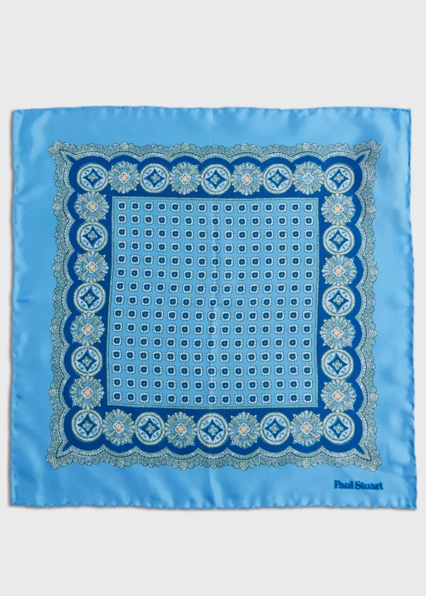 Silk Twill Medallion Pocket Square