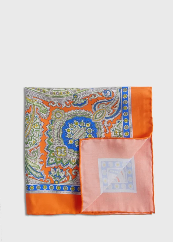 Silk Twill Paisley Pocket Square