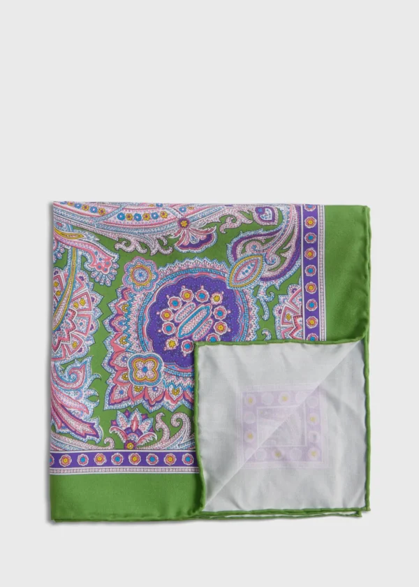Silk Twill Paisley Pocket Square