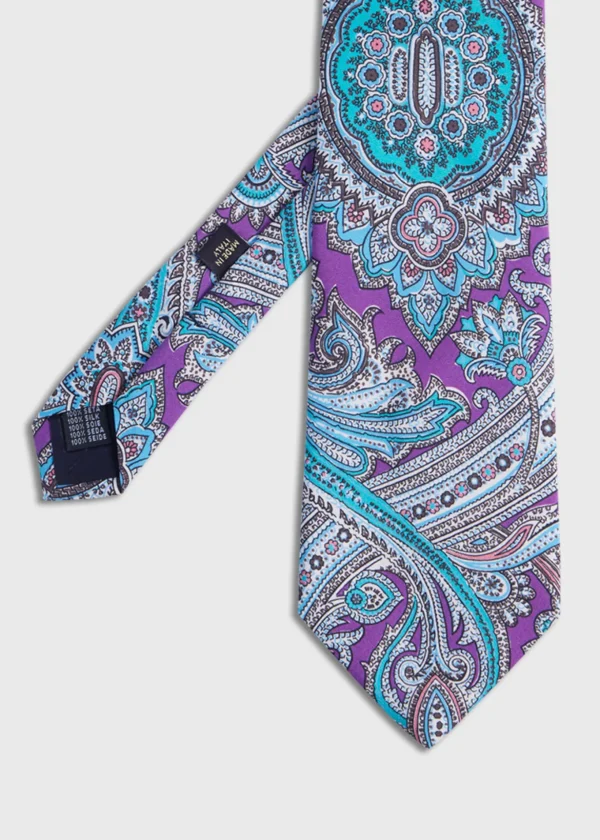 Silk Twill Paisley Print Tie