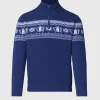 Ski Motif Quarter Zip Sweater