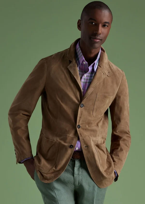 Stand Collar Suede Jacket