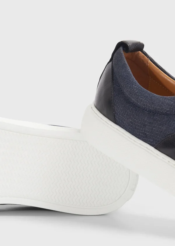 Star Leather And Denim Sneaker