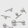 Sterling Silver Ball Cufflink & Stud Set
